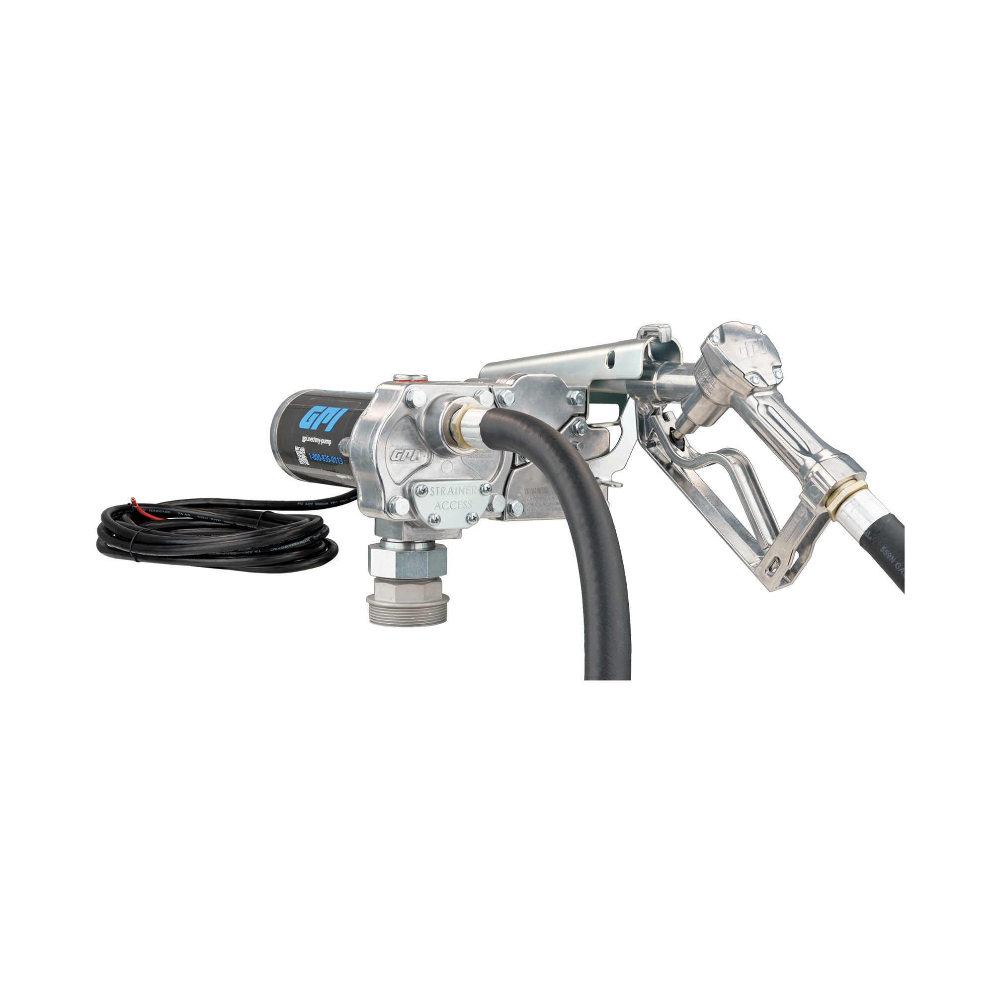 GPI 15 GPM 12V Fuel Transfer Pump with Manual Nozzle